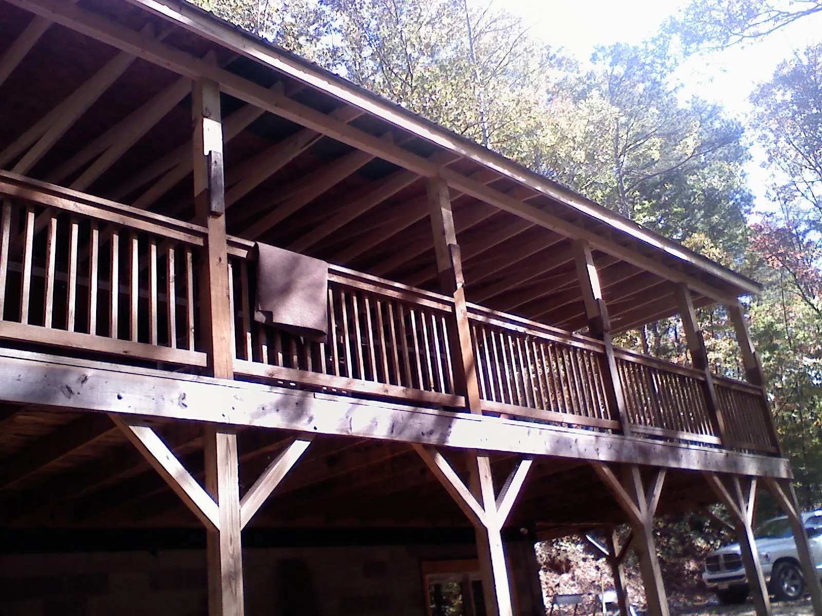 Timber framing under a new elevated porch and deck — Roof Leak Repair in Canyon Country by Roofing Brothers